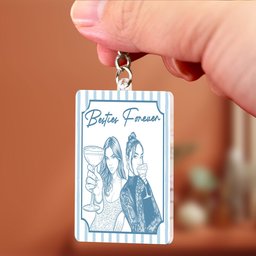 Turn Your Photo Into Art - Friendship Thank You Gift For Besties, Sisters - Personalized Keychain – view 2