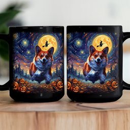 Custom Pet Dog Cat Portrait Halloween Van Gogh Art - Personalized Mug – view 4