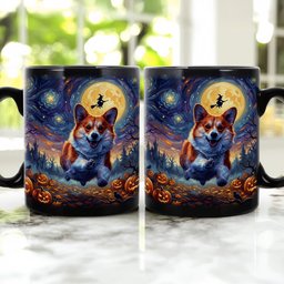 Custom Pet Dog Cat Portrait Halloween Van Gogh Art - Personalized Mug – view 2