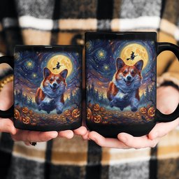 Custom Pet Dog Cat Portrait Halloween Van Gogh Art - Personalized Mug – view 5