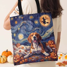 Custom Pet Portrait Halloween Van Gogh Art - Personalized Tote Bag – view 5