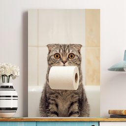 Funny Dog Cat Bathroom Wall Art Custom Dog Cat Photo - Personalized Poster – view 4