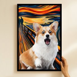 Custom Pet, Family, Friend Photo Funny Scream Halloween Art - Personalized Poster – view 6