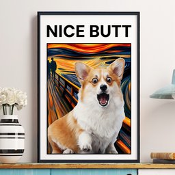 Nice Butt Custom Pet Photo Funny Scream Art - Personalized Poster – view 5