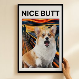 Nice Butt Custom Pet Photo Funny Scream Art - Personalized Poster – view 6