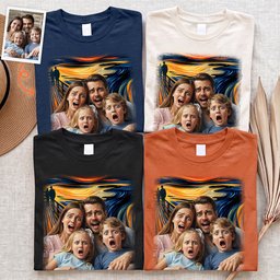 Custom Pet, Family, Friend Photo Funny Scream Halloween Art - Personalized Shirt – view 2