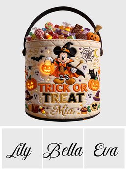 Trick Or Treat - Personalized Mouse Canvas Bucket Bag – view 7