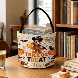 Trick Or Treat - Personalized Mouse Canvas Bucket Bag – view 4