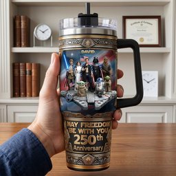 250th Anniversary Tumbler With Handle - Personalized Gifts – view 3