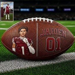Any Photo Love Football - Personalized Football Multi-Sport Ball – view 4