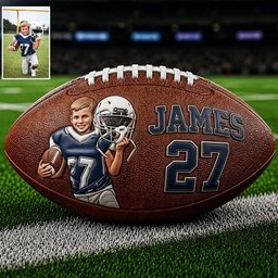 Any Photo Love Football - Personalized Football Multi-Sport Ball – view 6