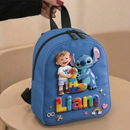 Autism Support Cartoon Puzzle Toy - Personalized Autism Awareness Changeable Leather Patch Backpack – view 2