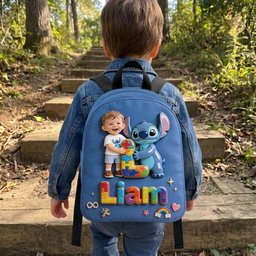 Autism Support Cartoon Puzzle Toy - Personalized Autism Awareness Changeable Leather Patch Backpack – view 4