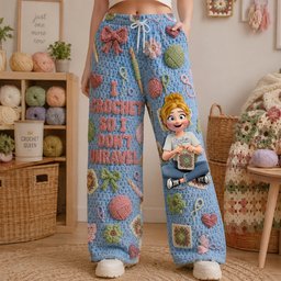 Crochet Girl Pajama Pants - Personalized Gifts For Crochet Lovers – view 4