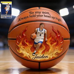 Believe In Yourself - Personalized Basketball Multi-Sport Ball – view 5