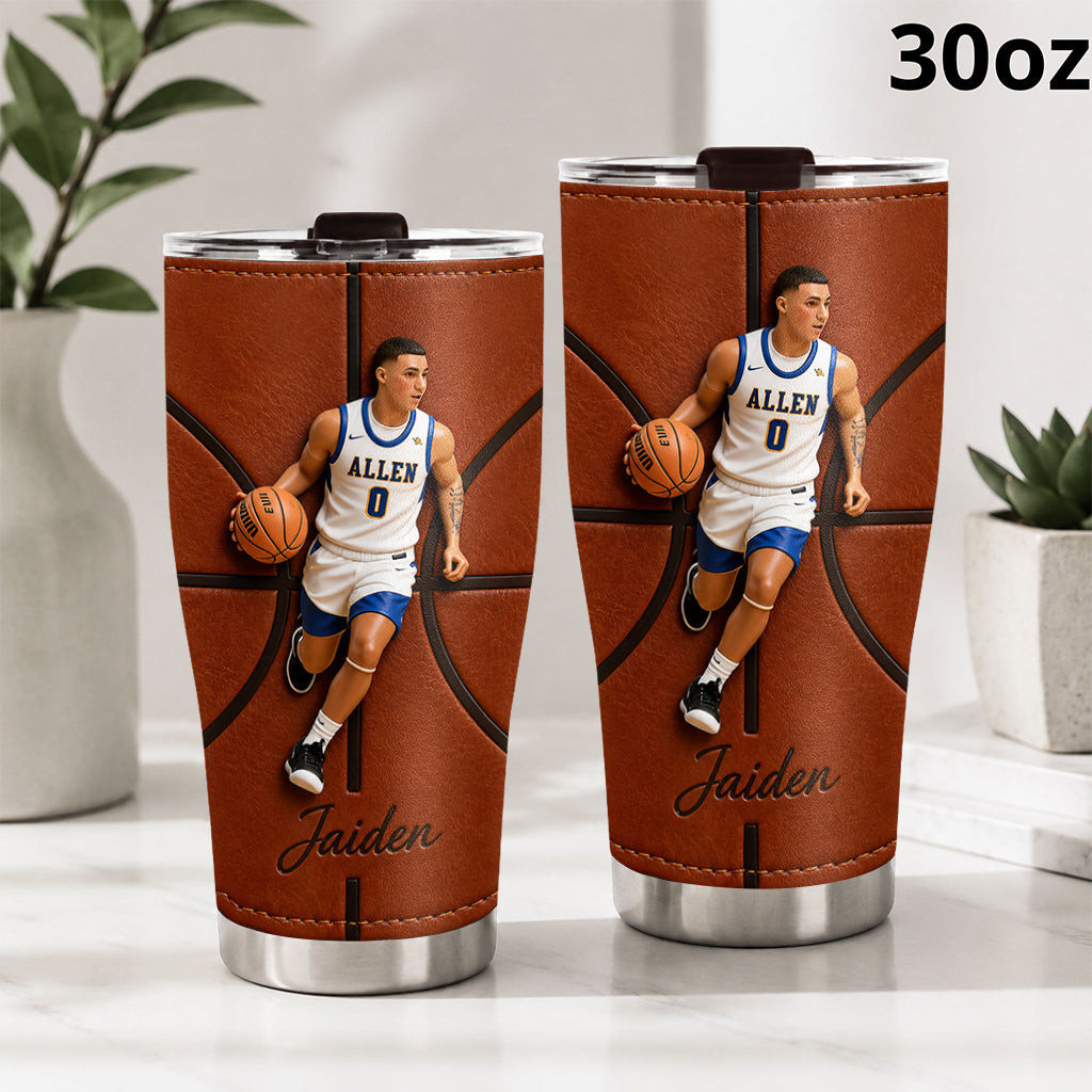 Believe In Yourself - Personalized Basketball Tumbler – view 4