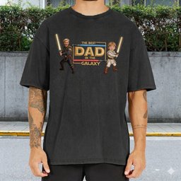 Best Dad In The Galaxy - Personalized Father Washed T-Shirt – view 8