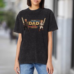 Best Dad In The Galaxy - Personalized Father Washed T-Shirt – view 7