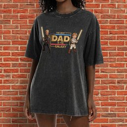 Best Dad In The Galaxy - Personalized Father Washed T-Shirt – view 2