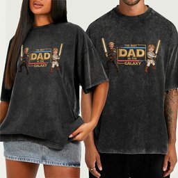 Best Dad In The Galaxy - Personalized Father Washed T-Shirt – view 5
