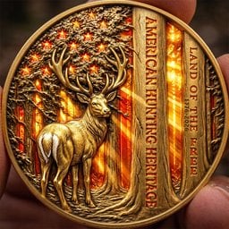 Free Deer In American Forest Coin, Personalized Gifts For Deer Hunter – view 2
