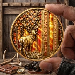 Free Deer In American Forest Coin, Personalized Gifts For Deer Hunter