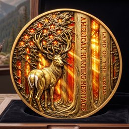 Free Deer In American Forest Coin, Personalized Gifts For Deer Hunter – view 3