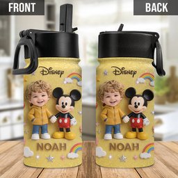Custom Any Photo - Personalized Mouse Kids Water Bottle – view 2