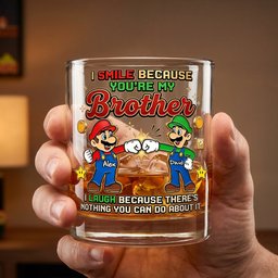 My Brother Best Brotherhood 11oz Round Glass - Personalized Gifts For Brother Glass