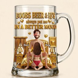 Playful Couple Beer Glass - Personalized Gifts For Couples – view 4