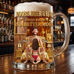 Playful Couple Beer Glass - Personalized Gifts For Couples – view 3
