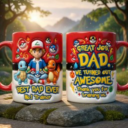 Number One Training Dad Red Accent Mug, Personalized Gifts For Dads – view 4