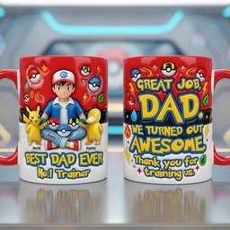 Number One Training Dad Red Accent Mug, Personalized Gifts For Dads – view 3