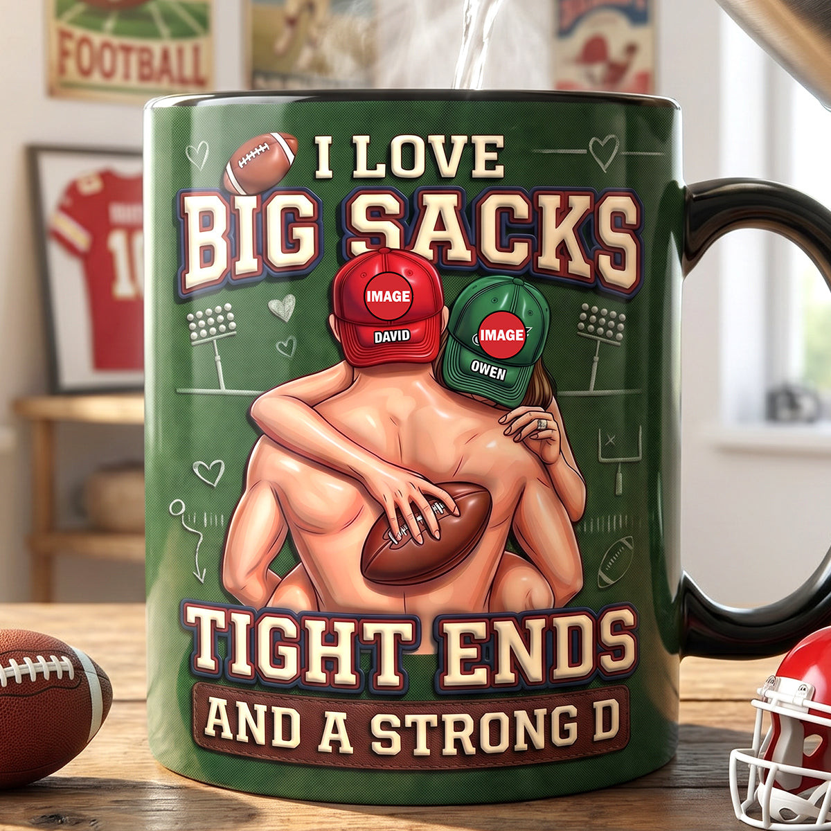 Playful Sporty Couple Magic Mug - Personalized Gifts For Couples