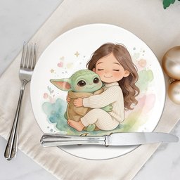 Green Friends - Personalized The Force Ceramic Round Plate – view 5