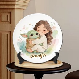Green Friends - Personalized The Force Ceramic Round Plate – view 2