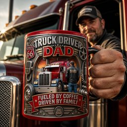 Truck Driver Dad Magic Mug - Personalized Father's Day Gifts – view 2