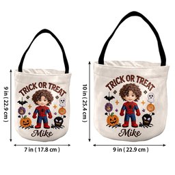 Kid Basket For Halloween/ Easter/ Christmas... - Personalized Kid Canvas Bucket Bag – view 7