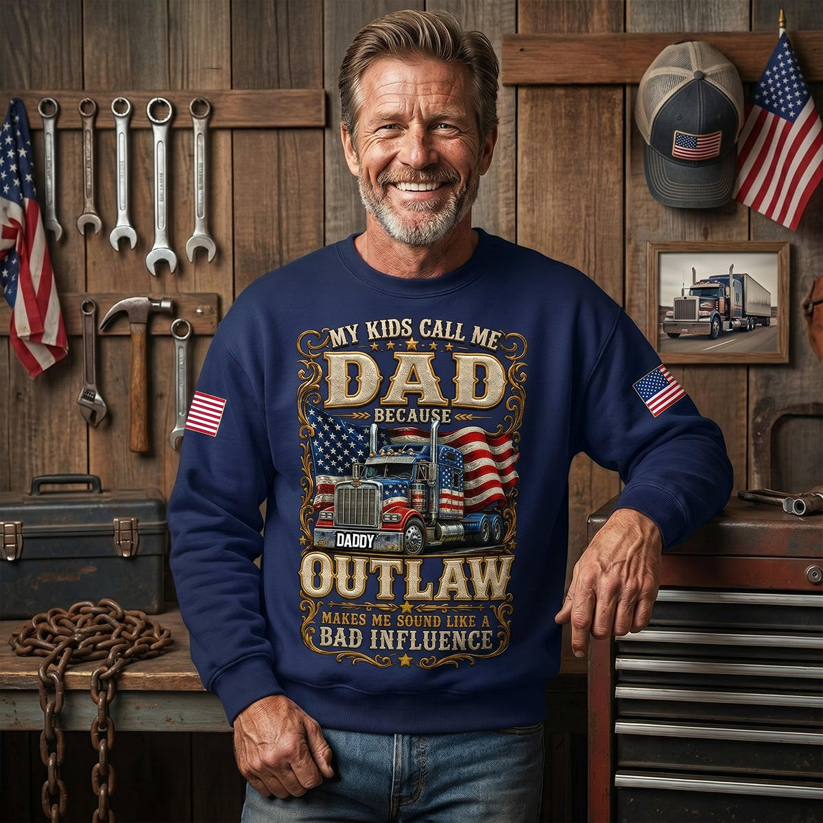 USA Dad Trucker Shirt- Personalized Gifts For Fathers