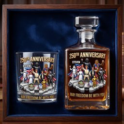 Warriors Celebrate America 250th Anniversary Decanter Set - Personalized Gifts For Patriots – view 3