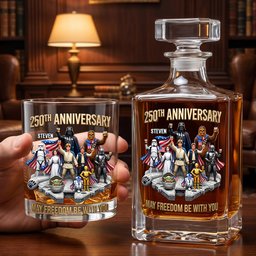 Warriors Celebrate America 250th Anniversary Decanter Set - Personalized Gifts For Patriots – view 2