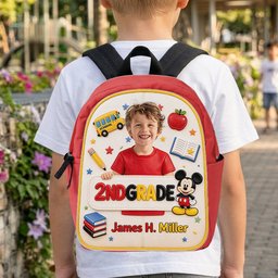 Magical Friend Back To School Gift - Personalized Mouse Changeable Leather Patch Backpack – view 7