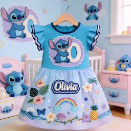 Ohana Initial Gift For Kids - Personalized Ohana Kid Ruffle Sleeve Dress
