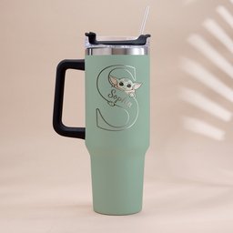 Too Cute I Am Custom Initial - Personalized The Force Tumbler With Handle – view 5