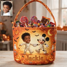 Trick Or Treat - Personalized Mouse Canvas Bucket Bag – view 4