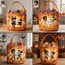 Trick Or Treat - Personalized Mouse Canvas Bucket Bag