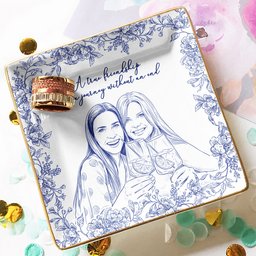 Custom Photo Ring Dish Gift For Friends, Soul Sisters - Personalized Photo Jewelry Dish – view 7