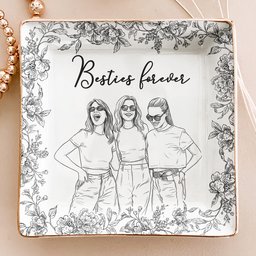 Custom Photo Ring Dish Gift For Friends, Soul Sisters - Personalized Photo Jewelry Dish – view 2
