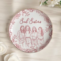 Custom Photo Ring Dish Gift For Friends, Soul Sisters - Personalized Photo Jewelry Dish – view 4