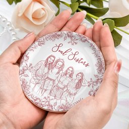 Custom Photo Ring Dish Gift For Friends, Soul Sisters - Personalized Photo Jewelry Dish – view 6